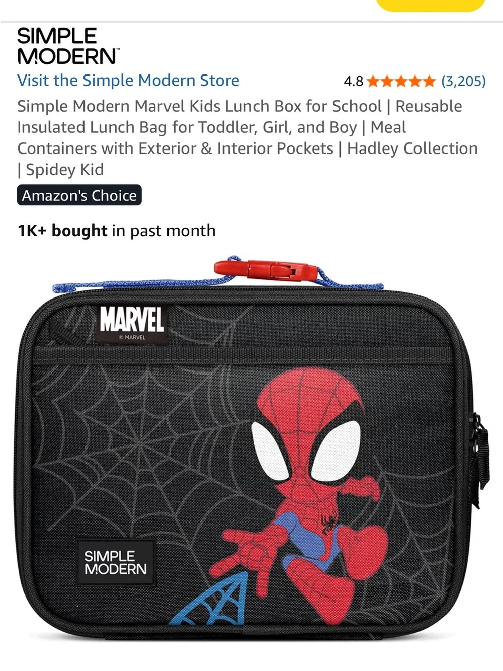 Simple Modern Kids Spider-Man 3-piece backpack & lunch combo